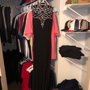 Black prom dress with sequin top